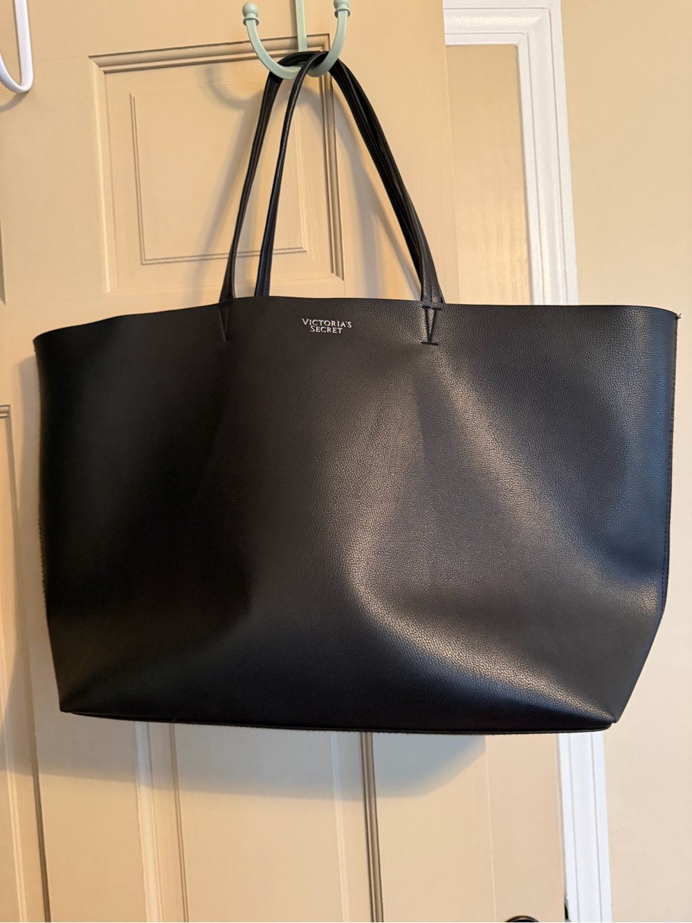 Victoria's Secret Black Pebbled Leather Tote